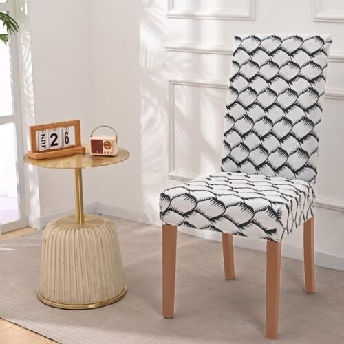 Unyqoos® Set van 6 Stretch Stoelhoezen voor Eetkamerstoelen - Jacquard Stof, Wasbaar en Beschermend