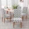 Unyqoos® Set van 6 Stretch Stoelhoezen voor Eetkamerstoelen - Jacquard Stof, Wasbaar en Beschermend