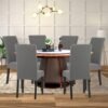Unyqoos® Set van 6 rekbare en wasbare stoelhoezen voor eetkamerstoelen in lichtgrijs