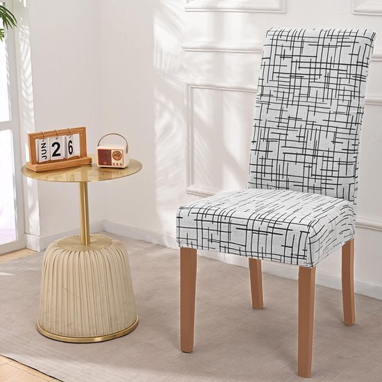 550x550-28277.jpg Unyqoos® Set van 6 Stretch Stoelhoezen voor Schuifstoelen - Universele Wasbare Bescherming voor Eetkamerstoelen