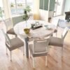 Unyqoos® Set van 4 rekbare stoelhoezen voor eetkamerstoelen met jacquard design