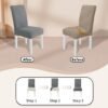 Unyqoos® Set van 4 elastische stoelhoezen in lichtgrijs voor diverse gelegenheden