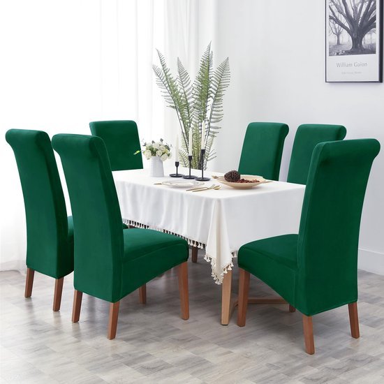 Unyqoos® Universele Fluwelen Stretch Stoelhoezen Set van 6 voor Diverse Stoeltypes en Evenementen