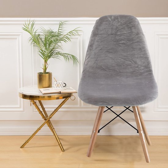 550x550-28384.jpg Unyqoos® Set van 4 fluwelen stretch stoelhoezen voor eetkamerstoelen zilvergrijs