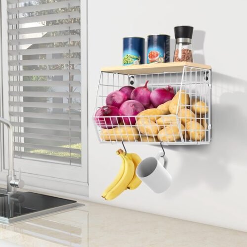 Unyqoos ® Fruitschaal Met Veelzijdige Opbergmogelijkheden Voor Keuken, Badkamer En Meer - Gelaagd En Wandmontage Opties