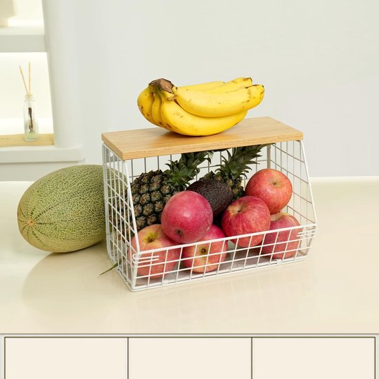 Unyqoos ® Fruitschaal Met Veelzijdige Opbergmogelijkheden Voor Keuken, Badkamer En Meer - Gelaagd En Wandmontage Opties