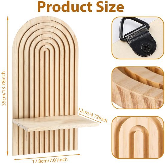 Unyqoos ® Houten Boho Wandrek voor Stijlvolle Woonkamer en Slaapkamer Decoratie