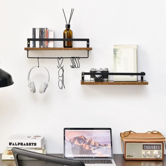 Unyqoos ® Stijlvolle Zwevende Wandplanken Set met Handdoekhouder voor Diverse Ruimtes