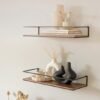 Unyqoos ® Zwevende Wandplankenset van Metaal en Houtfineer voor Diverse Kamers