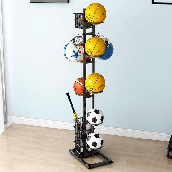 Unyqoos® Multifunctioneel Verticaal Sport Opbergrek met Ruimte voor Ballen en Accessoires