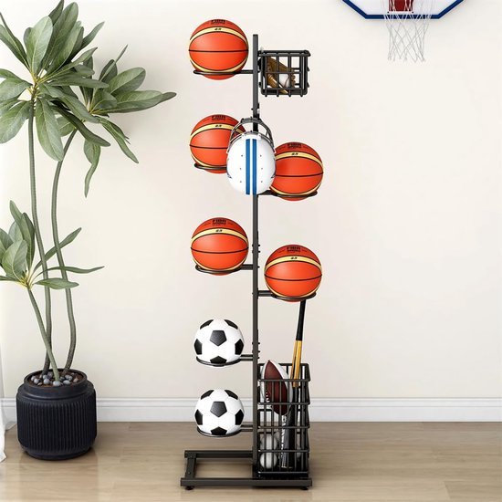 Unyqoos® Multifunctioneel Verticaal Sport Opbergrek met Ruimte voor Ballen en Accessoires