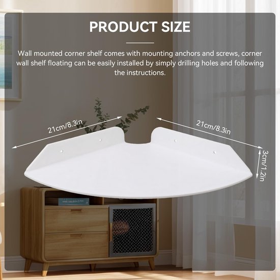 550x550-28489.jpg Unyqoos® Set van twee witte zwevende hoekplanken voor multifunctioneel gebruik in huis