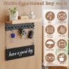 Unyqoos® Houten wandorganizer met opbergrek en 10 haken voor sleutels en meer