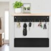 Unyqoos® Houten wandorganizer met opbergrek en 10 haken voor sleutels en meer