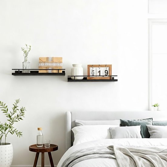 550x550-28578.jpg Unyqoos® Set van drie zwarte houten wandrekken voor diverse ruimtes en decoraties
