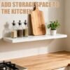 Unyqoos® Wandplank van massief hout in wit met moderne uitstraling en hoge draagkracht