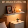 Unyqoos® Wandplank van massief hout in wit met moderne uitstraling en hoge draagkracht