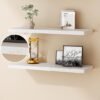 Unyqoos® Wandplank van massief hout in wit met moderne uitstraling en hoge draagkracht