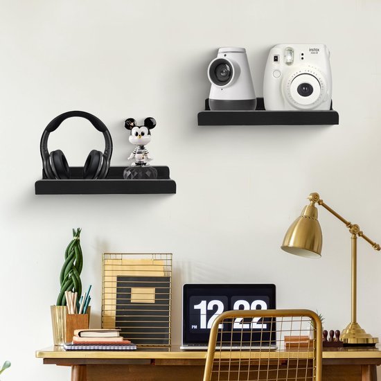 Unyqoos® Set van twee rustieke houten wandplanken voor decoratie en opslag