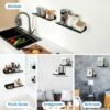 Unyqoos® Zwart Metalen Wandrek 40cm Doucherek Voor Badkamer, Keuken, Woonkamer en Slaapkamer - Set van 2