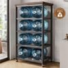 Unyqoos® Veelzijdig metalen opbergrek met 5 verstelbare etages en wielen