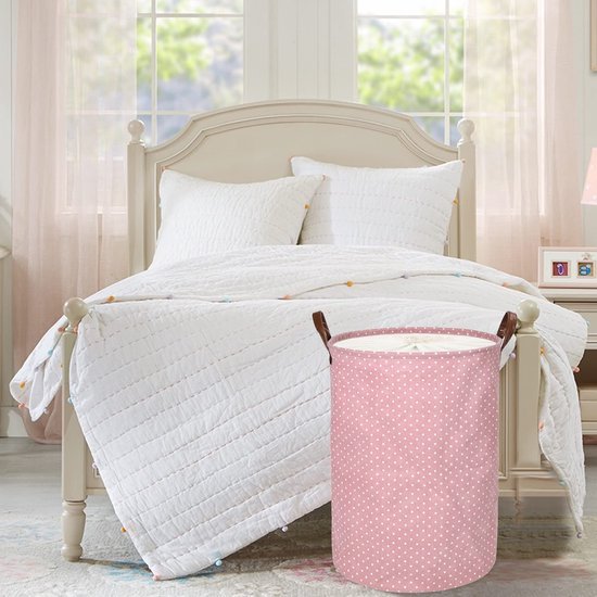 Unyqoos® Stijlvolle Opvouwbare Ronde Wasmand met Trekkoordsluiting voor Diverse Opslagbehoeften