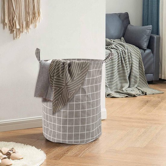 Unyqoos® Opvouwbare Katoenen Wasmanden Set van Drie Met Handvatten Voor Diverse Ruimtes in Huis
