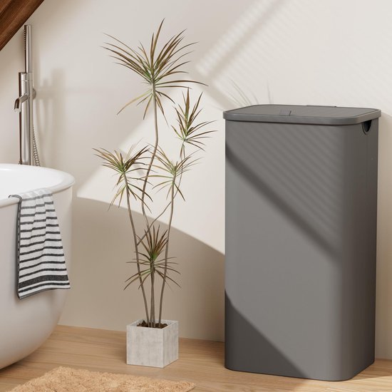 Unyqoos® Ruime en Opvouwbare Wasmand met Deksel en Kunststof Handvat voor Eenvoudig Draagcomfort
