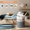 Unyqoos® Opvouwbare Grote Wasmand met Deksel en Handvatten voor Veelzijdig Gebruik in Huis