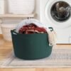 550x550-28742.jpg Unyqoos® Opvouwbare Katoenen Wasmand met Vier Vakken voor Multifunctioneel Gebruik in Huis