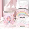 550x550-28750.jpg Unyqoos® Opvouwbare Regenboog Wasmand voor Kinderen met Eenhoornontwerp, Ideaal voor Speelgoed en Kledingopslag