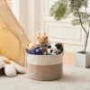 550x550-28757.jpg Unyqoos® Ruime Multifunctionele Handgeweven Opbergmand voor Woon- en Kinderkamer, 65 Liter Capaciteit, Bruin