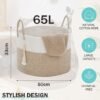 550x550-28758.jpg Unyqoos® Ruime Multifunctionele Handgeweven Opbergmand voor Woon- en Kinderkamer, 65 Liter Capaciteit, Bruin