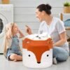 550x550-28784.jpg Unyqoos® Opvouwbare Katoenen Opbergmand met Schattig Vosontwerp en Handige Handgrepen voor Kinderen