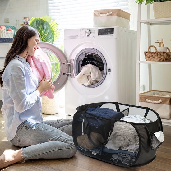 550x550-28807.jpg Unyqoos® Opvouwbare Wasmand met Dubbele Compartimenten voor Diverse Toepassingen en Gemakkelijk Opbergen