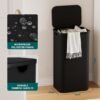 Unyqoos® Stijlvolle Opvouwbare Wasmand met Deksel en Kunststof Handvat voor Handige Wasverzameling