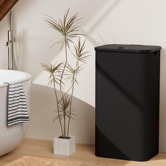 Unyqoos® Stijlvolle Opvouwbare Wasmand met Deksel en Kunststof Handvat voor Handige Wasverzameling