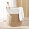 Unyqoos® Stijlvolle Katoenen Wasmand van 50 Liter met Handvatten voor Elke Kamer