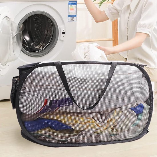 Unyqoos® Handige Opvouwbare Wasmanden Set van Twee voor Reizen, Kamperen en Meer - Zwart