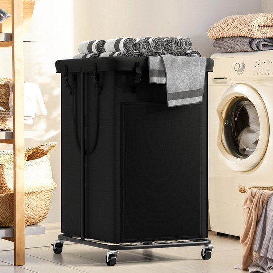 Unyqoos ® Stijlvolle Grote Wasmand met Wielen voor Gemakkelijk Transport en Opslag in Huis