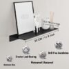 Unyqoos® Zwart metalen wandrek set van 2 voor stijlvolle opbergruimte en decoratie in huis