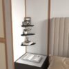 Unyqoos® Set van 6 Houten Hoekwandrekken voor Badkamer, Woonkamer, Keuken, Kinderkamer of Slaapkamer in Zwart
