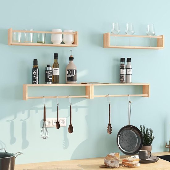 550x550-28959.jpg Unyqoos® Set van drie houten wandrekken voor kinderkamer en meer toepassingen