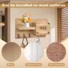 Unyqoos® Houten wandhouder met plank en 6 haken voor sleutel en accessoires