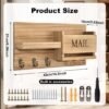 Unyqoos® Houten wandhouder met plank en 6 haken voor sleutel en accessoires