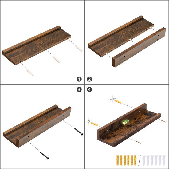 Unyqoos® Stijlvolle Zwevende Wandplanken Set van 3 met Onzichtbare Bevestiging voor Diverse Ruimtes