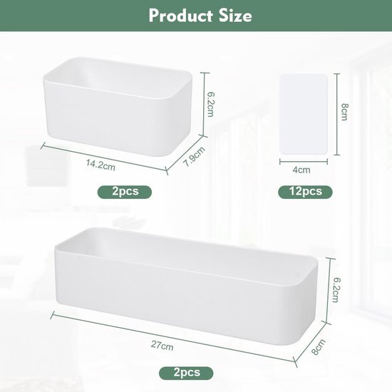 550x550-29022.jpg Unyqoos® Set van 4 zelfklevende opbergdozen voor badkamer en keuken zonder boren