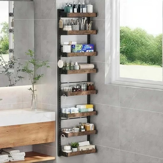 Unyqoos® Metalen deurhanger met verstelbare manden voor keuken en badkamer