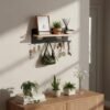 550x550-29067.jpg Unyqoos® Stijlvolle magnetische sleutelhouder met acht haken en houten plank