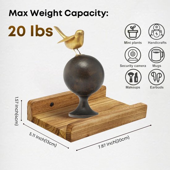 Unyqoos® Compacte zwevende wandplanken set voor decoratieve opbergruimte in huis